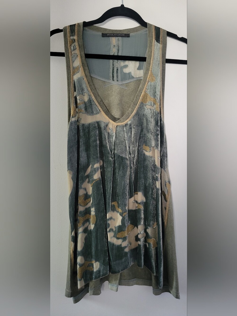 Beate Heymann Street Couture Camo Velvet Devoré Tank Top - Size 36 (US S)